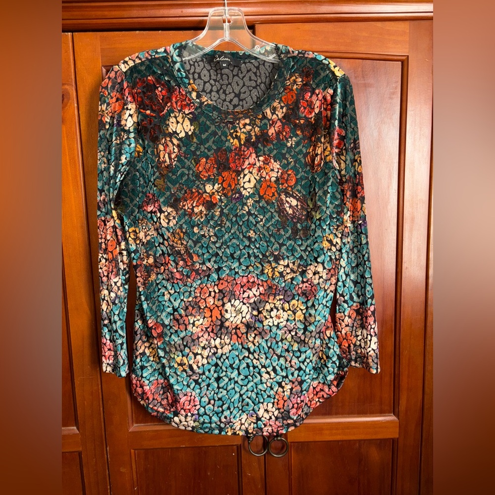 Elegant Multicolor Velvet Women's Blouse #1012